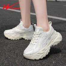 STARNOVO 女士休闲运动鞋，厚底防滑舒适厚底运动鞋，时尚休闲软底防滑透气网眼户外登山鞋，适合女孩户外运动