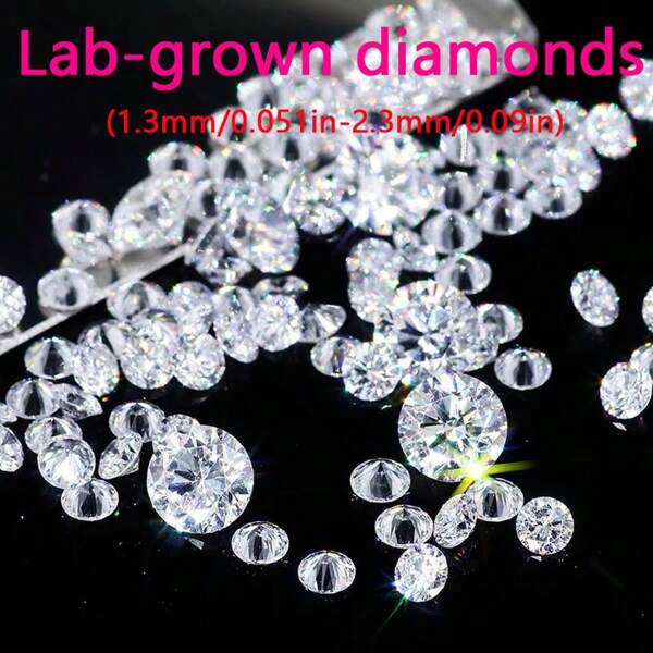 5 Stücke Laborgezüchtete Diamanten, 0,01 Karat - 0,05 Karat, Farbe D-E und Klarheit VS-VVS, geeignet für DIY Schmuckherstellung, Ringe, Ohrringe, Halsketten/Anhänger