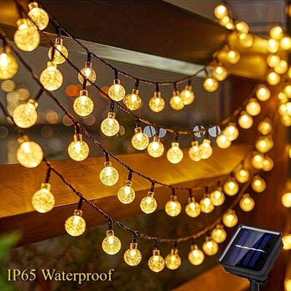 1 Pc Crystal Ball Shaped Led String Lights,20/30/50/100/200 LED , Garden Solar Fairy Fresh Lights ,Flower Lamp ,Outdoor Outside Lights, For Garden Bedroom Party Living Room Accessories ,Room Bedroom Camping Home Curtains Wedding Wall Balcony Bed Garden Fence Cute Room House Kitchen Garland Photos Fake Plants Decor,Bedroom Stuff,For Halloween Eid Christmas Birthday Decorations,Solar Garden Lights Decor