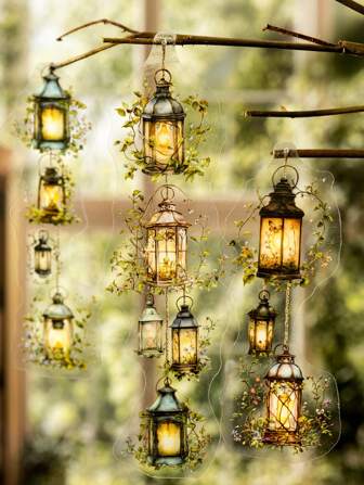 20 st/förpackning PET-klistermärken med vintageblommor och boklampor, dekorativa albumklistermärken för DIY-scrapbooking, skolmaterial, skolstart