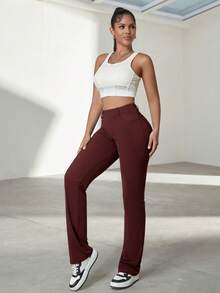 Quần nữ ôm sát, co giãn, có túi, thích hợp mặc đi làm, quần thường ngày cho các lễ hội âm nhạc. - Màu Đỏ Sâu - Xem 6