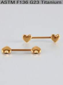 2 piezas Aro de piercing para pezón con anillo redondo de aleación de titanio de 14G con forma de estrella y corazón, con rosca, para uso diario y de fiesta, para hombres y mujeres, sexy y elegante