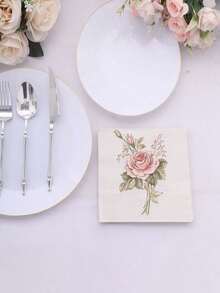 20 chiếc khăn ăn hoa hồng cổ điển, hoàn hảo cho đám cưới, sinh nhật và tiệc trà, đồ trang trí bàn thanh lịch cho nhà hàng và khách sạn, phù hợp cho nhiều bữa tiệc theo chủ đề và sử dụng hàng ngày - Xem 9