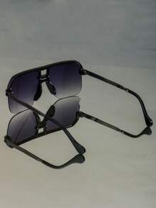 Nuevas gafas de moda con doble puente y montura retro de media montura, elegantes y minimalistas, versátiles para la playa, fiestas y uso diario, adecuadas tanto para hombres como para mujeres