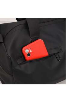 Sac fourre-tout imperméable pour hommes, avec un compartiment à chaussures indépendant, grand sac à bandoulière noir de grande capacité, sac à bandoulière, bagage de couleur unie simple, multifonctionnel, pour les étudiants, les adolescents, les étudiants de première année, la dortoir universitaire, pratique, retour à l'école, vacances, voyage