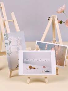 قاعدة عرض خشبية مكتبية قطعة واحدة، حامل طاولة متعدد الوظائف للرسم، منصة عرض فني مصغر، رف مثلث لهاتف والديكور، 2 قطع/6 قطع حوامل سبورة خشبية للرسم