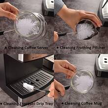 Espresso Brush Machine Cleaning Brush 5pcs Coffee Machine Cleaning Brush Pack Barista Tools For Cleaning Espresso Machine Group Head Steam Wand Milk Frother Drip Tray Coffee Mug - Black - View 3