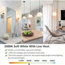 Bombillas LED A19 13W Luz Diurna 5000K Paquete de 4 - Blanco suave - Ver 5