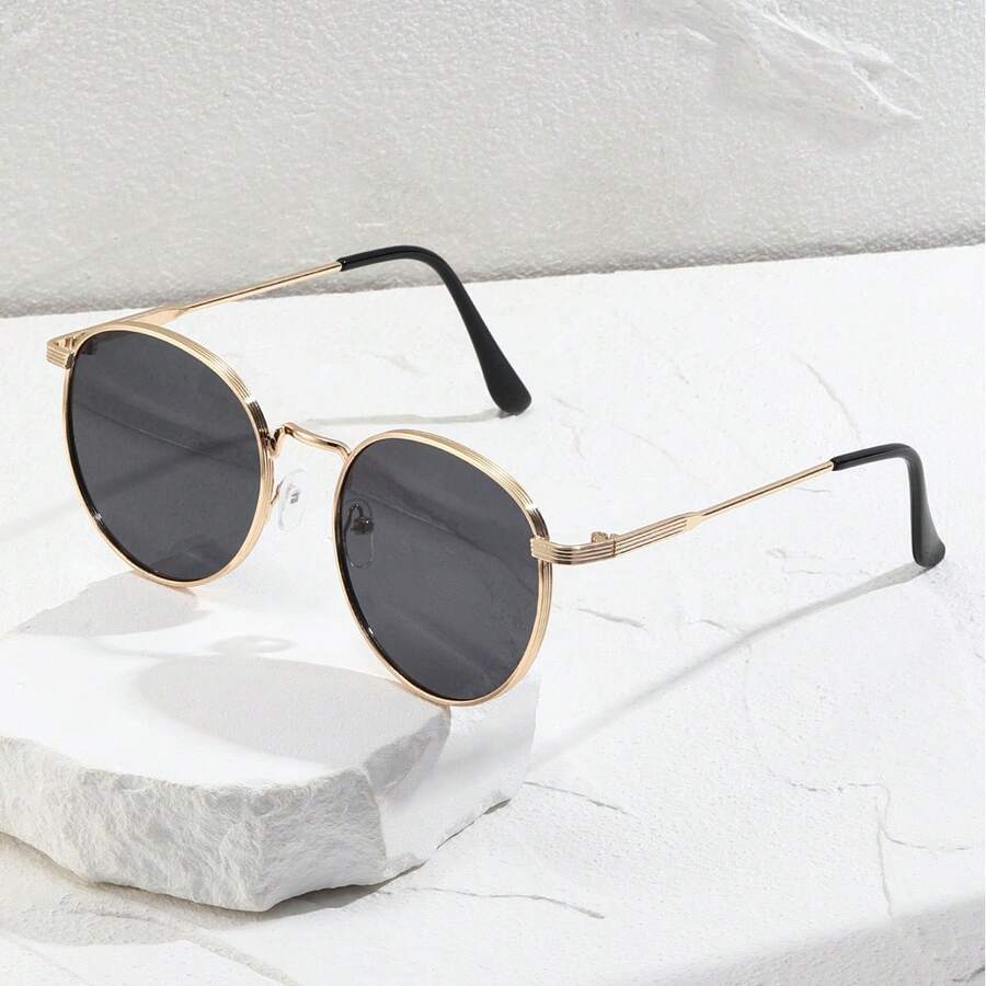 1 副时尚复古细金属边框圆形镜框时尚眼镜