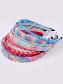 8pcs/Set Girls Glitter Headband Ombre Rainbow Love Hairband Party Favors Girls Hair Accessories
