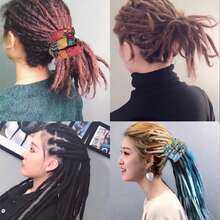 4 Pieces Spiral Lock Hair Tie For Dreadlocks Iron Wire Embedded Bendable Ponytail Holders Long Dreadlock Accessory For Women Men With Thick Curly Hair - Set of 4 - 查看 8