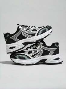 Teniși casual noi pentru femei, pantofi sport groși în stil preppy, unisex, cu șireturi, vârf rotund, din plasă și piele, respirabili, versatili, imprimați cu graffiti, stil universitar, pentru studenți, drumeții, pantofi casual pentru naveta în aer liber, mărime mare, potrivire UE