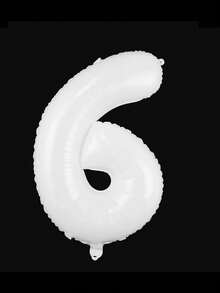 1个32英寸白色数字铝箔气球，适用于一周岁生日派对、周年纪念、节日、服装道具 - 白色 - 查看 16