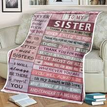 Cozy Vintage-Inspired Sister Appreciation Flannel Throw Blanket - Heartfelt Pattern, All-Season Comfort With Inspirational Message, Perfect Gift For Sibling Bonding - Nhiều màu - Xem 4