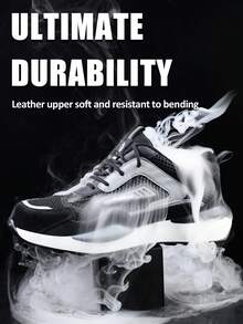 RAYDLINX Men's Summer Breathable Steel Toe Work Shoes, Puncture Resistant, Anti-Crush, Comfortable, Odor Resistant, Shoes For Construction Site