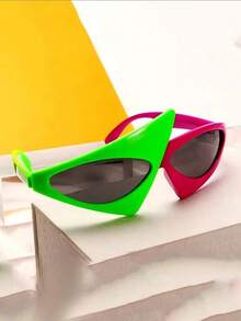 Roy Purdy 风格绿色三角形太阳镜，趣味新奇眼镜，适合音乐节、生日、复活节、礼物、玩具、新品、情侣装、角色扮演 - 彩色 - 查看 6