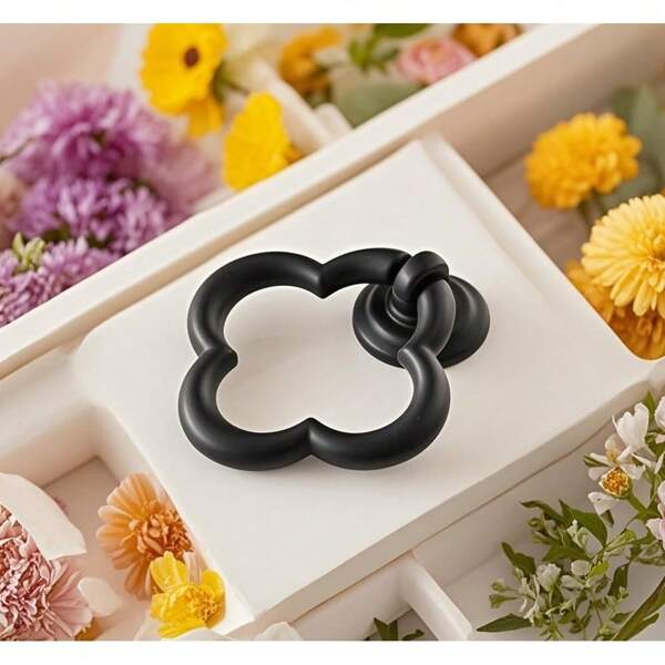 1pc Chinese-Style Color Single-Hole Drawer Handle Lifting Ring Alloy Cabinet Door Pull Ring Cross-Border Retro Multi-Color Simple Pull Head
