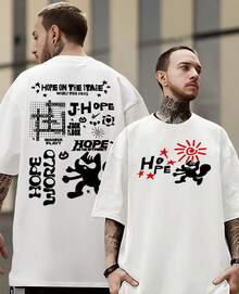 Unisex T-Shirt J-Hope Member Btss Tour On The Street Tshirt Hop World Jung Hope Korean Singer - 白色 - 查看 2