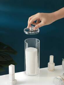 1 件塑料化妆面垫收纳盒，简约透明多功能收纳盒，适合家庭、节日礼物、圣诞礼物、假日海滩、浴室收纳、卧室收纳，大容量