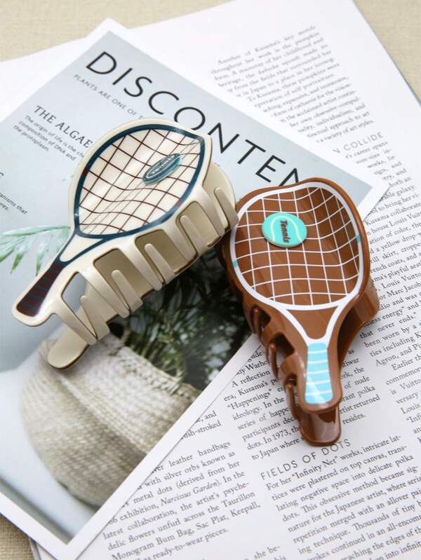 New Cute Imitation Tennis Racket Hair Clip, Vivid Hair Claw, Hair Accessories For Women, Summer Style