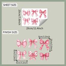 1 件可爱粉色蝴蝶结和心形儿童墙贴，卡通自粘装饰贴花，公主风格装饰，适用于女孩房间、幼儿园 - 彩色 - 查看 12