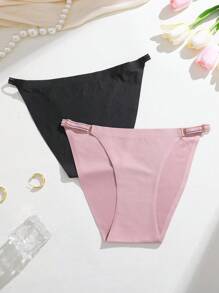 FINETOO 3 Stücke nahtlose anpassbare Bikinihosen für Damen Einfarbig, Hohe Qualität