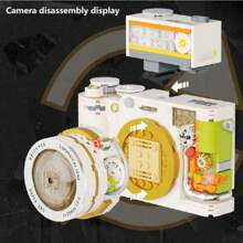 Vivid And Durable ABS Material Vintage Camera Building Block Assembled Model Kit, Retro Dual-Sided Nostalgic Camera Model Blocks, Creative Desktop Decor, Suitable For Boy Girl Birthday Gifts, Thanksgiving, Festivals, Home Decor, No Electricity Required