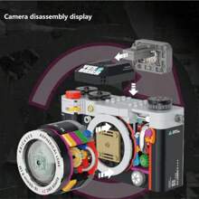 Vivid And Durable ABS Material Vintage Camera Building Block Assembled Model Kit, Retro Dual-Sided Nostalgic Camera Model Blocks, Creative Desktop Decor, Suitable For Boy Girl Birthday Gifts, Thanksgiving, Festivals, Home Decor, No Electricity Required