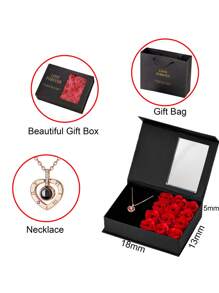 1pc Ins Style Rose Gift Boxes (Jewelry Not Included), Rose Material, Gift Box Material Is And Paper, Can Be Matched With Various Jewelry, Ins Style, Light Luxury, High-End, Gift Box Suitable For Home Decoration, Wedding Gifts, Wedding Anniversary Gifts, Girlfriend Gifts, Mother's Day Gifts.