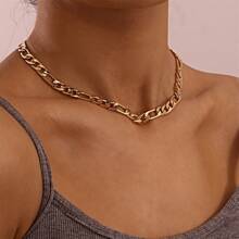 1 pieza Collar minimalista de cadena gruesa, accesorios de joyería para mujeres y niñas