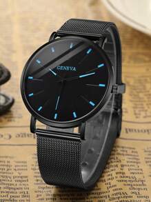 1pc Business And Leisure Men's Watch, A Casual And Simple Round Men's Mesh Quartz Watch, Suitable For Parties, Festivals, And Daily Business Wear, The Best Gift For Men.