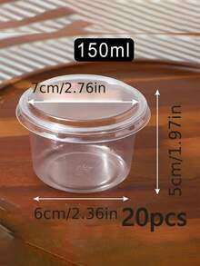 10/30pcs Mini Double Layer Cream Cup Containers With Lids, Suitable For Yogurt, Ice Cream, Pudding, Etc.