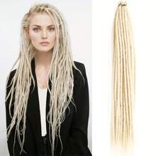 20 Stränge 24 Zoll synthetische Dreadlock Extensions Hippie-Stil einseitig gedreht Farbverlauf Blond 0,6 cm Breite Loc Extensions Reggae-Stil gehäkeltes Haar für Frauen, Halloween, Weihnachten