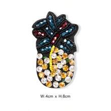 1pc Handmade Beaded Fruit Patch - Cute Embroidered Lemon And Peach Appliques, For Hats And Clothing Accessories, Vibrant Yellow And Green, Decorative Fabric Sticker, Hat Decoration | Playful Design | Handcrafted Appearance, Fruit Decor, Suitable For Holiday Decorations Gifts, Easter, Halloween, Teacher's Day, Mother's Day Holiday Party Gifts