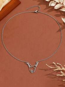 1pc Personalized Custom Name Content Hand In Hand Hollow Pendant Necklace Boy Girl Stainless Steel Jewelry Valentine's Lover Gift