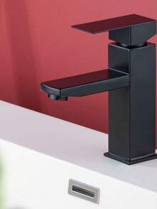 Inox Torneira banheiro Alavanca Moderna Abs Luxo 1/4 De Volta Cromo Premium Monocomando Promoção - Preto - Visão 1