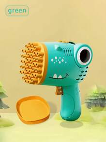 Pistola de burbujas con 40 orificios para niños con diseño de dinosaurio, accesorios para fiesta de cumpleaños, para jugar al aire libre, regalo de cumpleaños (Pilas y solución de burbujas no incluidas)
