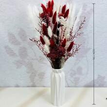 55 Red Bouquets Of Boho Style, Pampas Grass Mixed Bouquet, Perfect For Easter-Halloween-Christmas-Valentine's Day-DIY Handmade Flowers-Home Desktop Decoration