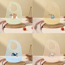 4/3/2/1 件套升级版婴儿硅胶围兜，婴儿喂食围兜，口水巾，轻便围兜，适合 0-3 岁男孩女孩，可爱印花围兜 - 多色-均碼 - 查看 7