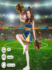 1 Stück silberfarbener Cheerleading Farbblumen-Pompon für Bankette, Fußball, Basketball, Sportveranstaltungen, Anfeuern