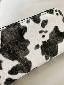 Cow Print Zipper Wallet PU Leather Daily Gift Coin Purse Casual Wallet For Women Money Wallet Purse Wallet Long Wallet Wallet Keychain Wristlet Wallet