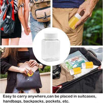 15pcs 100ml Ginger Juice Bottles With Lids, Small Square Plastic Bottles, Leak-Proof, Durable, Reusable, Suitable For Camping, Catering Events, Applicable For Smoothies, Coffee, Juices And Milk Drinks