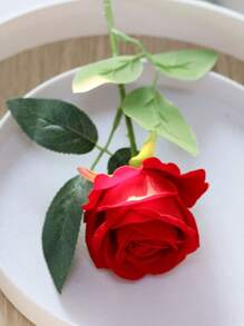 1pc/4pcs/5pcs/8pcs Red Rose Artificial Flowers Artificial Bridal Bouquet Realistic Velvet Faux Flower Flower Arrangement Decoration Fake Rose Artificial Rose For Valentine's Day Gifts Wedding Party Home Decoration, Brithday Gifts Outdoor Indoor Decor, Vase Floral Decor (Purchase Instructions: May Contain Odor, Please Place In Window For Ventilation For 1-2 Days) Artificial Plant