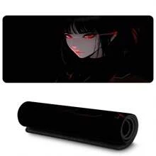 1pc XXL Dark Style Of Anime Girls Desk Mat - HD Printed Mousepad With Black Red Design, Large Gaming & Office Keyboard Pad, Natural Rubber Material, Perfect Gift For Gamers