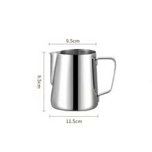 1 Pieza Jarra espumadora de café con leche, taza para espuma de leche, acero inoxidable 304, escala interna precisa, tanque de ordeño de boca precisa, control preciso de la velocidad de flujo de la espuma de leche, sensación cómoda, olla para espuma de leche, utensilios de espresso, exquisita alta calidad, duradero, opción de varios colores, accesorios de café para el hogar, la oficina y la vuelta al colegio de 350/600ml