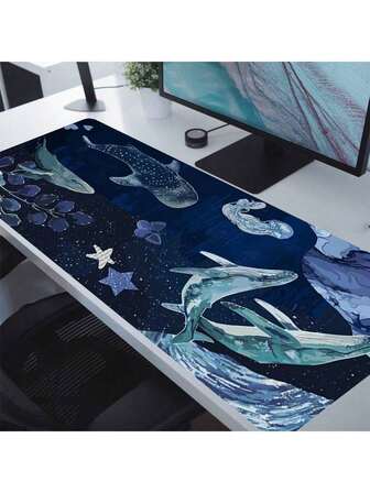 1 pieza Alfombrilla de ratón con diseño de ballena de dibujos animados, alfombrilla de escritorio grande de varios tamaños, antideslizante de goma, accesorios de escritorio para la oficina, la escuela y el hogar, regalo para mujeres, hombres, amigos y familia, vuelta al colegio, alfombrilla de ratón para juegos, accesorios de escritorio, suministros de oficina