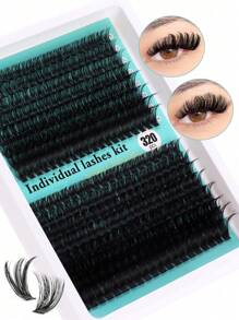 320Pcs D-Curl Eyelash Set Eyelash Extension, Eyelash Set DIY Eyelash Extension Kit, D-30D 40D 50D 60D 80D100D Black Super Thick Eyelash Extension Kit, Daily Makeup Black Eyelash Set Personal Eyelash Extension, D Curl Eyelash Eyelash Extension Kit, Black Personal Eyelash Set Curling 320PCS, The 9-16mm Blended Personal Eyelash Set DIY At Home, Rizos Curly Eyelash D Curl, For Mini Travel Supplies And Self Applications