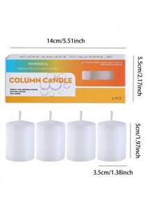 4pcs/Box Candle Pillars, Smokeless Odorless Residue-Free Pillar Candles, 4 Colors, Atmosphere Candles, Blessing Candles, Wish Candles, Lucky Candles, Candle Holder Candles, Wedding Candles, Party Candles, Dining Table Candles