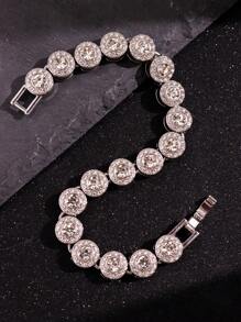 1 pieza Brazalete de plata versátil, de moda, exquisito, lujoso, único y elegante para hombres, apto para uso diario, fiestas, vacaciones, traslados, joyas de festival