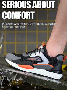 RAYDLINX Summer Breathable Mesh Work Shoes For Men, Steel Closed Toe Anti-Smashing And Anti-Piercing Comfortable Anti-Odor Shoes For Construction Site Protection